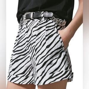 The Kooples Paris Zebra Glitter Shorts Size 1